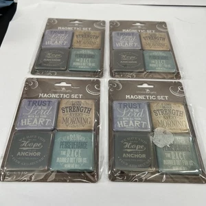 Cuatro juegos de 4 imanes de nevera inspiradores, regalos de arte cristiano, ¡nuevo! - Imagen 1 de 5