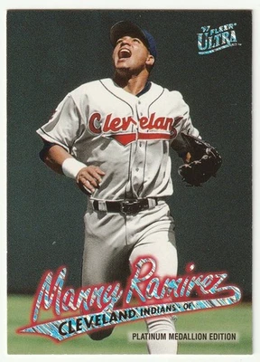 MANNY RAMIREZ 1997 FLEER ULTRA #P54 - PLATINUM MEDALLION EDITION /200- CLEVELAND - Image 1 of 2