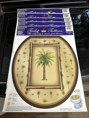 5 Lot Tropial Tree Bathroom Cover Toilet Tattoo Decal 12 x 13.5 - Image 1 of 3