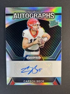 Carson Beck RC Auto ‘24 Panini Prizm Draft Picks SP. UGA to Miami ‘Canes to NFL - Picture 1 of 3