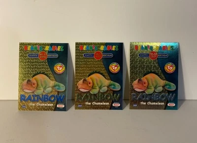 TY Beanie Baby TRADING CARDS - Series 2 - Birthday RAINBOW - Blue, Green, Silver - Image 1 of 2
