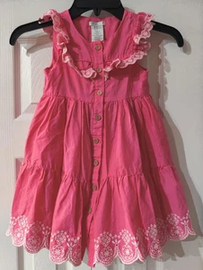 Max Studio Kids Toddler Girl Pink White Ruffle Sleeveless Dress Size 5T - Picture 1 of 5