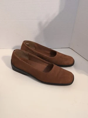 Zapatos planos Life Stride para mujer de cuero marrón gamuza sin cordones talla 7,5 Foto 1 de 4