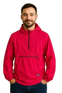 Vintage LL Bean Mens Windbreaker Medium Red Jacket Lightweight Rain Coat Size M - Picture 1 of 5