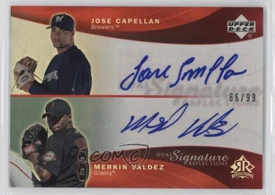 2005 Reflections Dual Signature Red /99 Jose Capellan Merkin Valdez #JCMV Auto - Image 1 of 2
