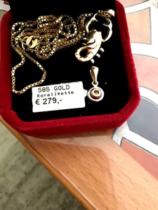 Kette 585 mit Skorpionanhänger 375 und kleinem Anhänger mit kleinem Diamant 333 - Bild 1 von 6