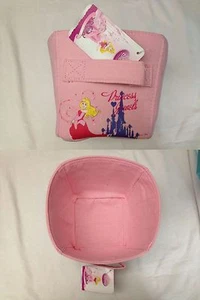 Cestino in Tessuto pesante Principesse Disney 16x16x16cm - Rosa - Nuovo - Picture 1 of 1
