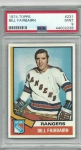 Tarjeta de hockey Topps 1974 #231 Bill Fairbairn New York Rangers clasificación PSA 9 - Imagen 1 de 1
