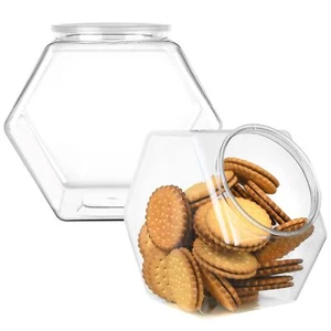 Plastic Candy Jars For Candy Buffet Candy Jars With Lids Clear Cookie Jars For K - Picture 1 of 8