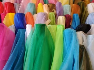 Sheer Crystal Organza Fabric - 58" Wide by the Yard - Picture 1 of 60