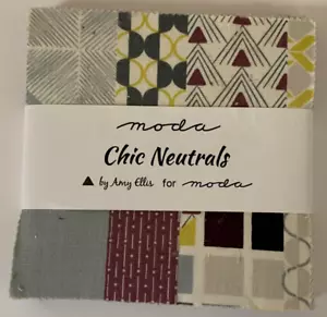 "Chic Neutrals" Charm Pack By Amy Ellis For Moda 42 Squares 5 Inches Each HTF - Picture 1 of 6