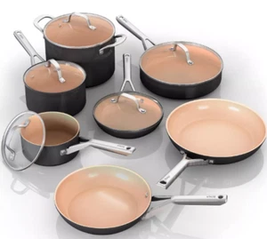 Juego de utensilios de cocina de cerámica esenciales Ninja 12 piezas anodizados duros aptos para lavavajillas inducción - Imagen 1 de 7