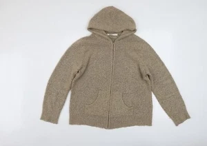 M&Co Womens Beige V-Neck Acrylic Full Zip Jumper Size L - Picture 1 of 10