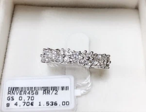 ANELLO VERETTA 18KT DIAMANTI CT 0,70 ANELLO DI FIDANZAMENTO PROMESSA FEDINA - Foto 1 di 3