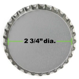 Cap, 1 Super Jumbo 2 3/4" Silver Chrome Round Ornamental Bottle Cap * - Picture 1 of 2