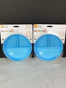 2 PK Munchkin Stay Put Suction Plate 6+ Months Blue BPA