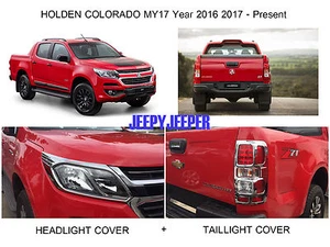 A CHROME HEAD LIGHT TAIL LIGHT COVER TRIM CHEVY HOLDEN COLORADO MY17 2016 2017 - Foto 1 di 5