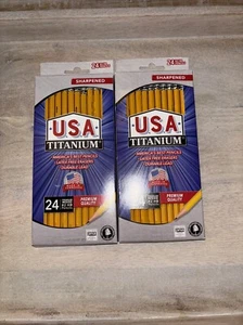 USA Titan Premium gelb #2 HB Bleistifte 24 Stück gespitztes Holzetui 2er Pack - Bild 1 von 4
