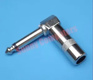 Metal 6.5mm Mono Speaker Right Angle 90° Guitar #F Phono Plug Adapter Connector - Picture 1 of 3