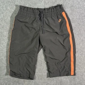 Nike Pants Womens XL Gray Orange Stripes Cropped Capri Track Active Swoosh Logo - Picture 1 of 7