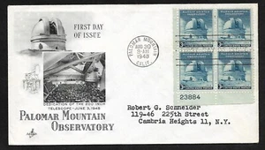 #966 3c Palomar Telescope - ArtCraft FDCPB4 Plt #23884 - Picture 1 of 2