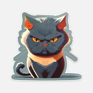 Angry Cat Aufkleber Vinyl Auto Stoßstange Aufkleber - Bild 1 von 4