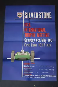 Poster Pubblicitario Silverstone British Internatiol Trophy Race '61 Originale Race - Foto 1 di 3