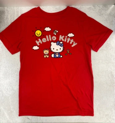Girls' Size S Red Short Sleeve Hello Kitty T-shirt Patriotic Summer July 4th - Image 1 of 2
