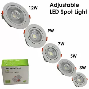 Moderne LED verstellbare Neigungswinkel Downlights runde Deckenstrahler UK - Bild 1 von 18
