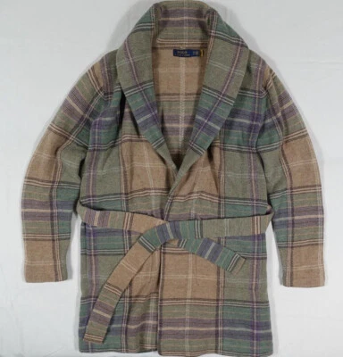 Polo Ralph Lauren кардиган свитер подпоясанный клетку шерсти РЕДКАЯ XS - Изображение 1 из 4