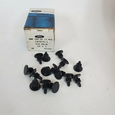 80-01 Mercury Capri Cougar...Dash Cowl Push Pin 1/4 x 1/2 LOT of 15 382570-S NOS - Image 1 of 3