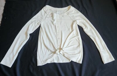 Suéter Abercrombie Niños Niñas Off White Marfil Manga Larga Nudo Frontal Torcido 9/10 Foto 1 de 4