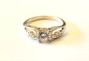 Sterling Silver Avon Cubic Zirconia Engagement Style Ring   3.6 grams - Picture 1 of 10