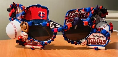 Gafas Minnesota Twins diseñadas por artista raras únicas - Johan Santana Foto 1 de 4