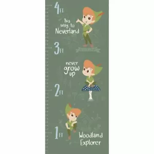 Disney's Peter Pan & Tinkerbell-Peter Pan Growth Chart 18" Panel Cotton Fabric - Picture 1 of 2