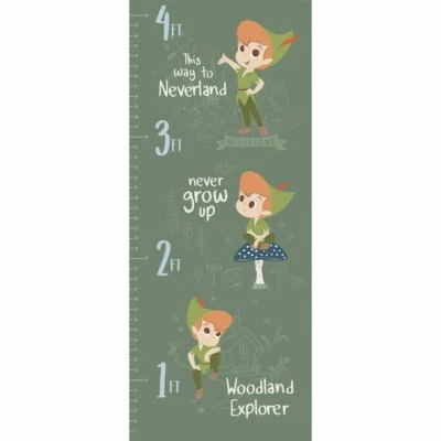 Disney's Peter Pan & Tinkerbell-Peter Pan Growth Chart 18" Panel Cotton Fabric - Image 1 of 2