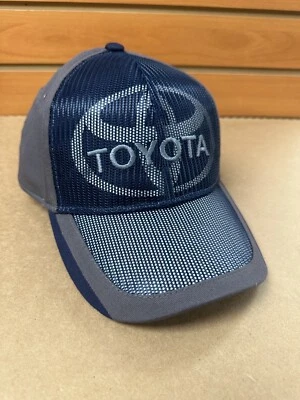Toyota Embroidered Hat / Cap Gray & Blue Mesh Front With Solid Back Adult Size - Image 1 of 3