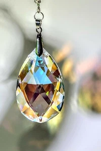 Large Austrian crystal 50mm AB Tea Drop DIY - Picture 1 of 4