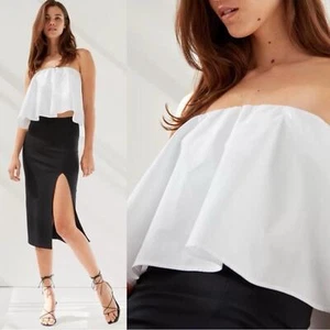 Babaton White Striped Eckerd Strapless Blouse - Bild 1 von 9