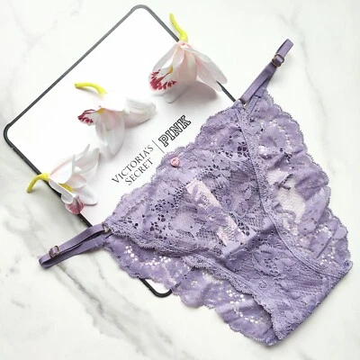 Victoria's Secret Dream Angels Lace Adjustable String Bikini Panty Frozen Plum - Image 1 of 4