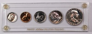 1954 Proof Set, 5 Coins, Gem Proof, Colorful Toned, Vintage Capital Plastics! - Picture 1 of 2