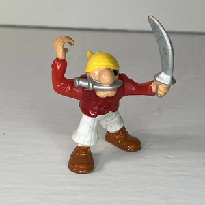 VTG Fisher Price Great Adventure Pirate Figure Red Shirt With Knife In Mouth - Picture 1 of 5