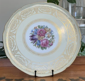 Tirschenreuth Bavaria Germany Platter Cake Plate Server 13.75" Dresden Flowers - Picture 1 of 6