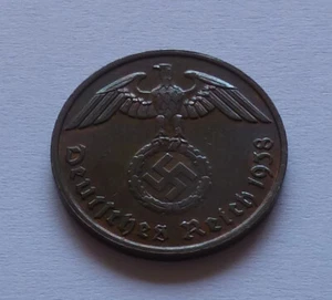 Germany, Third Reich 2 Reichspfennig 1938 B, World War II - Swastika - Picture 1 of 2