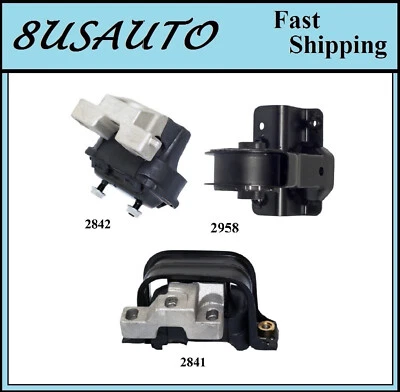 3PCS MOTOR & TRANS MOUNT FIT PLYMOUTH BREEZE 2.0L 1998-1999, 2.4L 2000 - Image 1 of 4