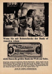 3w6292/ Alte Reklame von 1966 – Bank of America – Reiseschecks - Picture 1 of 1