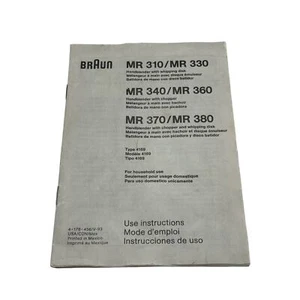 Bedienungsanleitung für Braun Stabmixer Typ 4169;MR310/330,MR340/360,MR370/380 - Bild 1 von 4
