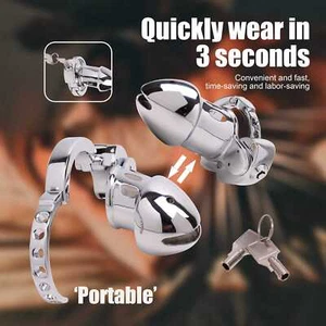 Metall Keuschheitskäfig Peniskäfig Ring Abschließbare Chastity Cage Männer BDSM - Bild 1 von 24