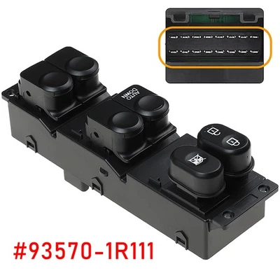 Master Power Window Switch For  2014-2017 Hyundai Accent1.6L L4 93570-1R111 — 第 1/4 张图片