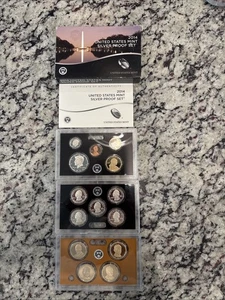 2014 S United States Mint Annual SILVER 14 Coin Proof Set Original Box and COA - Bild 1 von 21